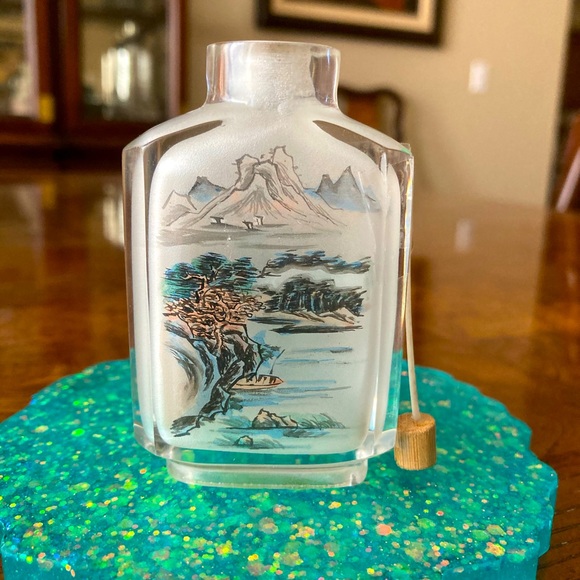 Reverse Hand Painted Snuff Bottle - 2-Sided - Picture 2 of 11